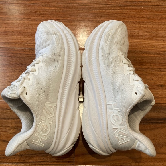 Hoka Clifton 9 Size 8B Womens White Athletic Running Sneaker Shoes - Picture 7 of 10